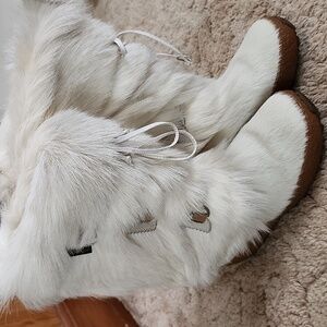 Oscar De La Renta Sport Leather And Fur Upper Winter Boots Made In Italy Sz 38